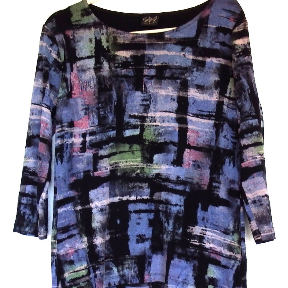 Katina Marie Cotton Knit T Shirt 3/4 Sleeves Size Medium